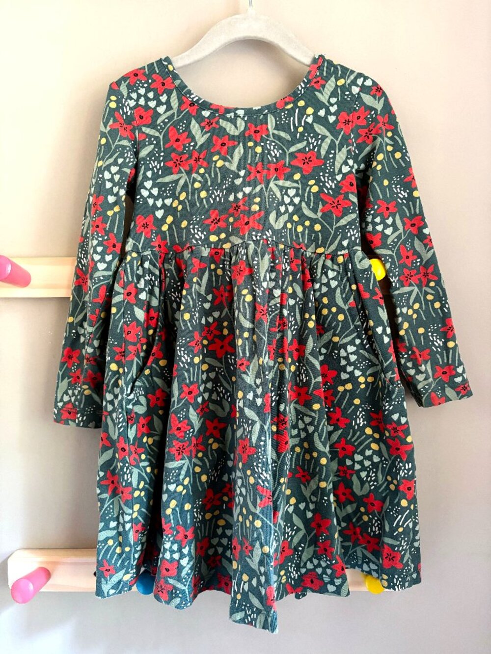 Hanna Andersson Celebration Long Sleeved Skater Dress w/ Pockets